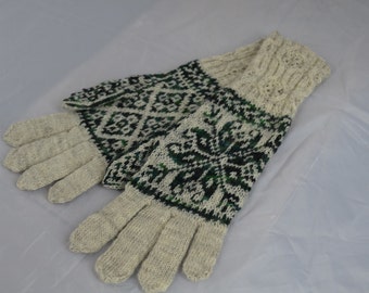 Fair Isle Gloves , made in all natural wool.