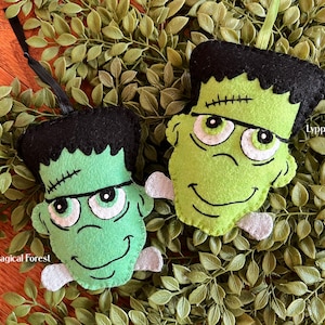 Wool Felt Frankenstein Ornament Hanger Color Choice