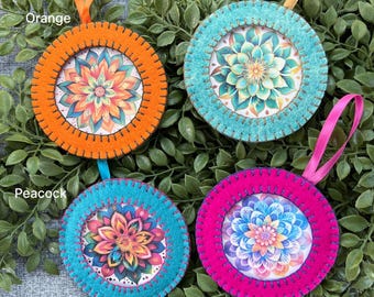Wool Felt Mandala Ornament Color Choice