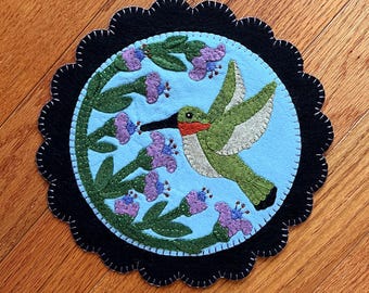 Wool Felt Hummingbird Table Candle Mat