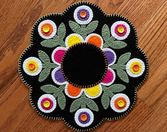 Wool Felt Table Mat Colorful Posies