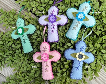 Wool Felt Cross Ornament Color Choice