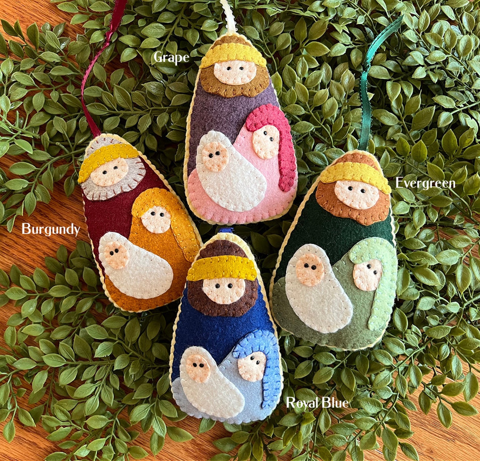 Wool Felt Nativity Ornament Color Choice Etsy