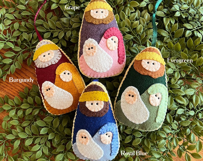 Wool Felt Nativity Ornament Color Choice - Etsy