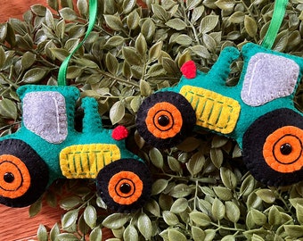 Wool Felt Tractor Ornament