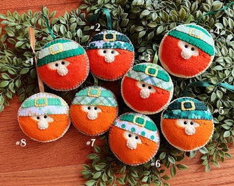 Wool Felt Leprechaun Sugar Cookie Ornament Choice