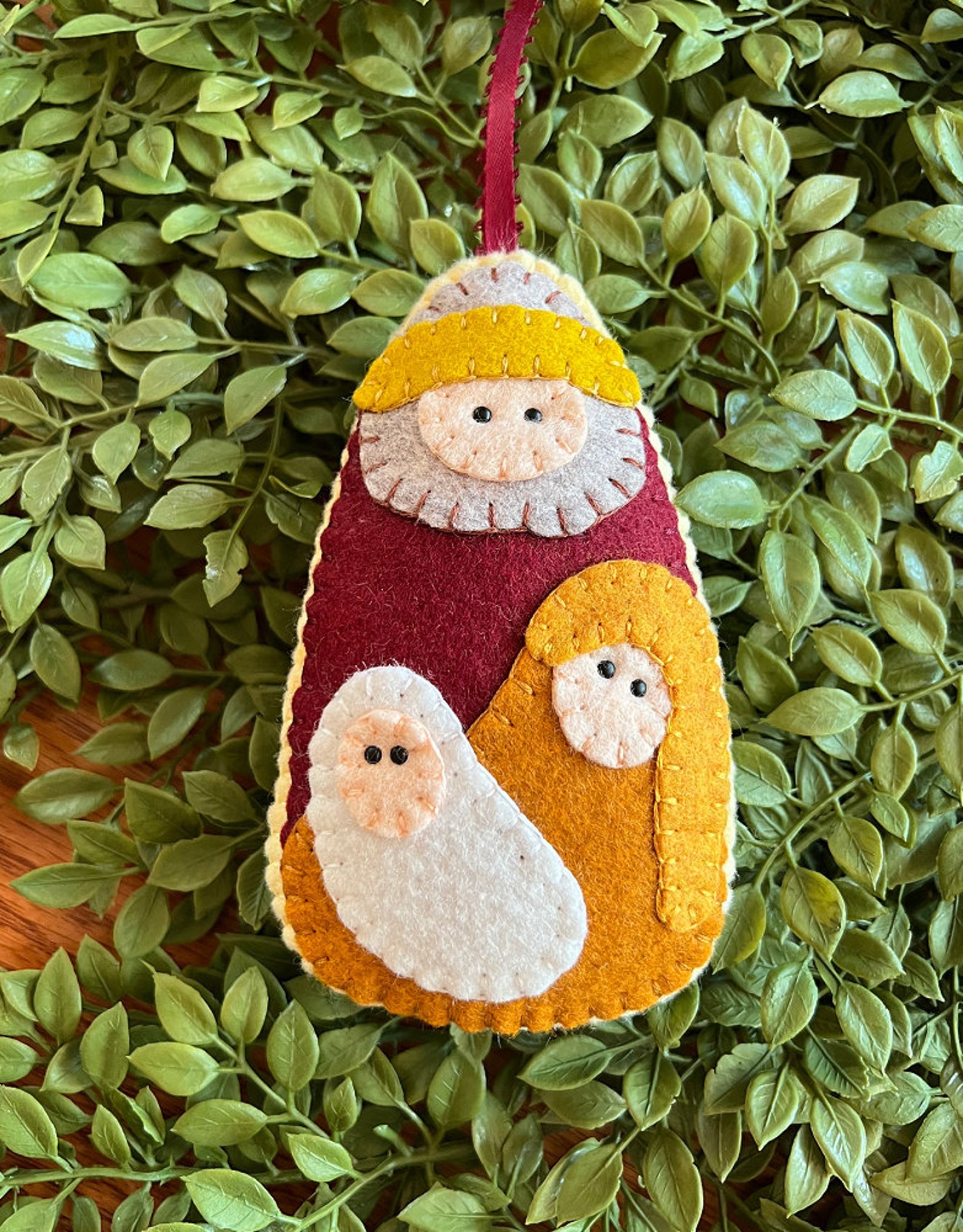 Wool Felt Nativity Ornament Color Choice Etsy