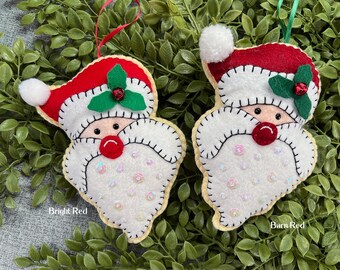 Large Wool Felt Santa Ornament Hanger Color Choice
