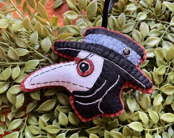 Wool Felt Plague Doctor Ornament