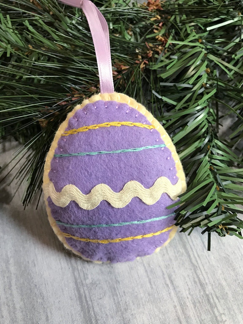 Wool Felt Easter Egg Sugar Cookie Ornament Color Choice