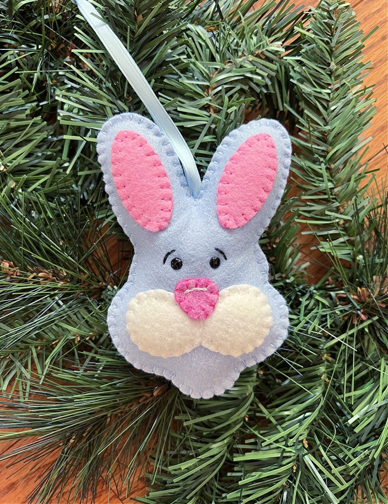 Wool Felt Bunny Ornament Color Choice Etsy