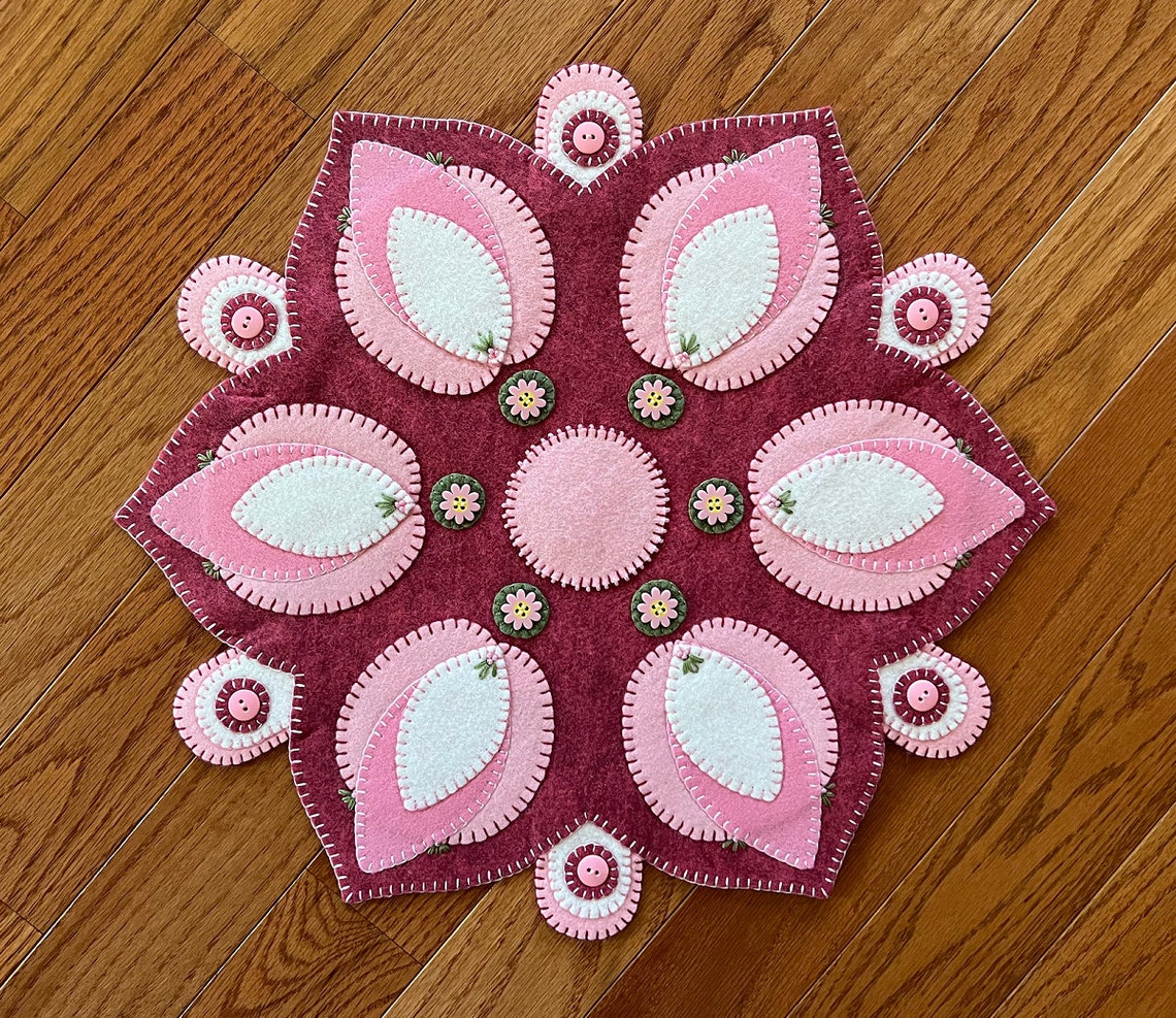 Wool Felt Shades of Pink Table Mat Etsy