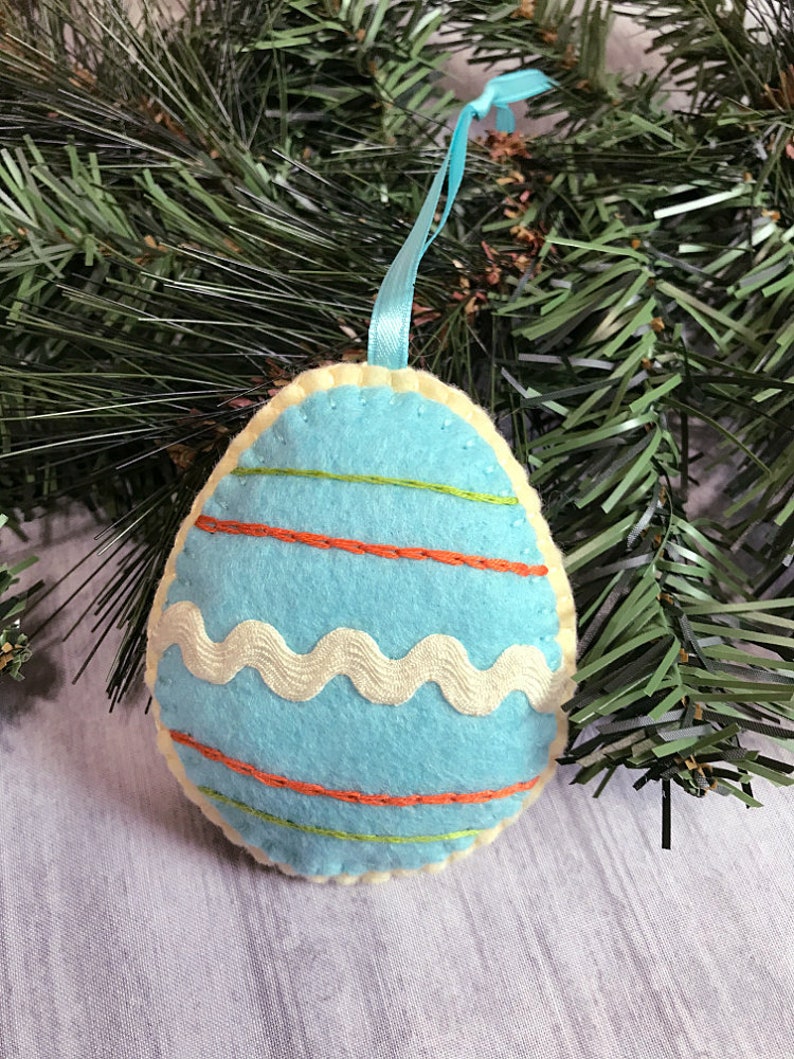 Wool Felt Easter Egg Sugar Cookie Ornament Color Choice