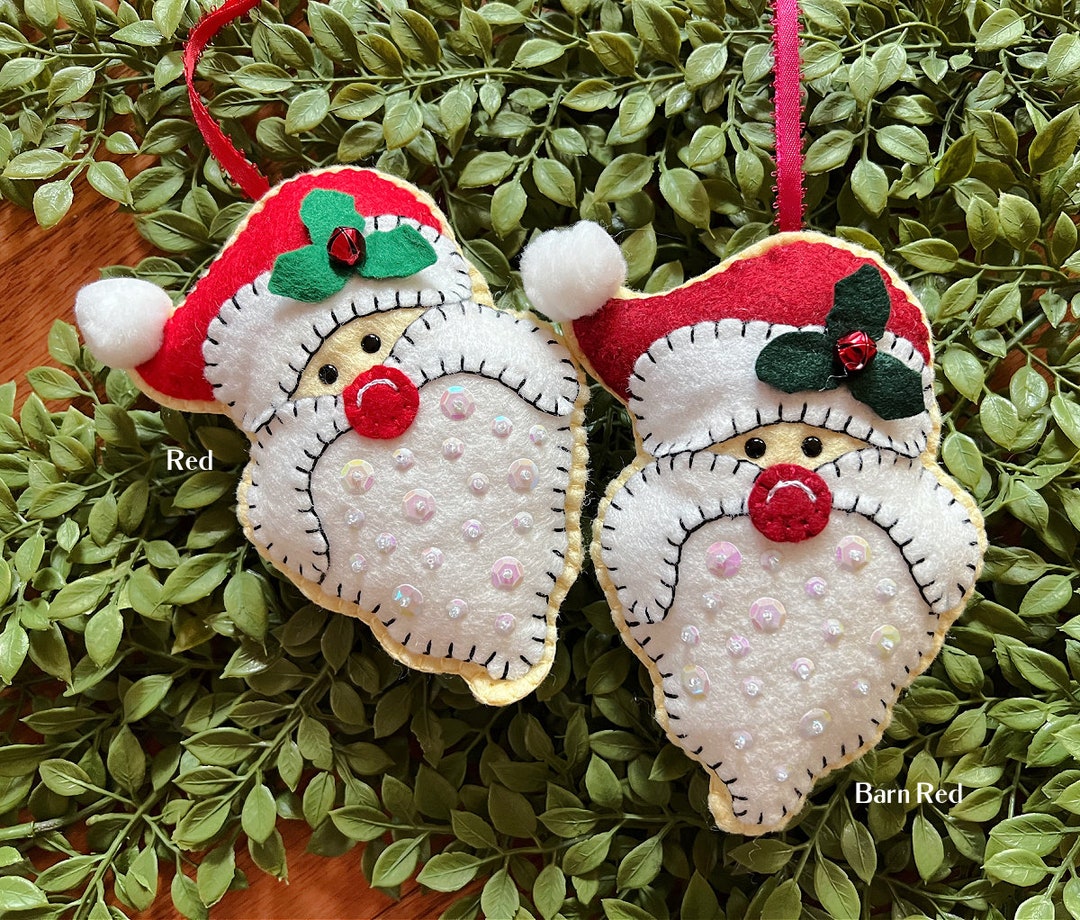 Wool Felt Santa Ornament Hanger Color Choice - Etsy