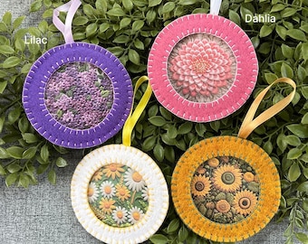 Wool Felt Flat Ornament Flower Choice
