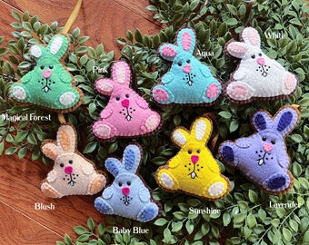 Wool Felt Baby Bunny Ornament Color Choice