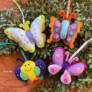 Wool Felt Butterfly Ornament Hanger Color Choice