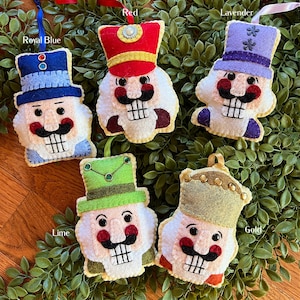 Wool Felt Nutcracker Ornament Hanger Color Choice