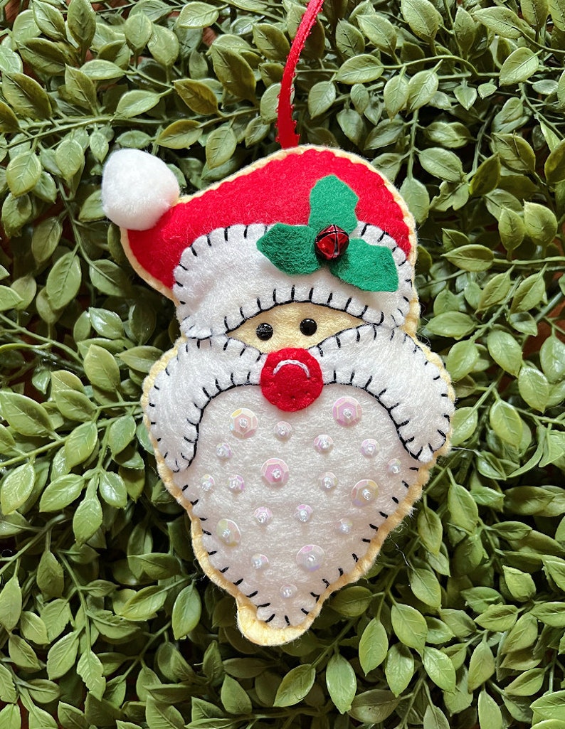 Wool Felt Santa Ornament Hanger Color Choice - Etsy