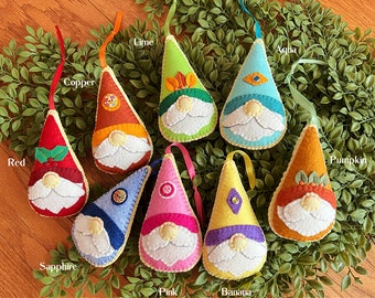 Wool Felt Gnome Ornament Color Choice