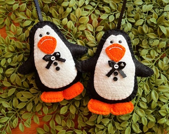 Wool Felt Tuxedo Black Penguin Ornament