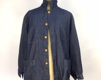 denim lab coat