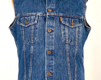 Mens Sleeveless Levi Denim Jacket 