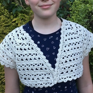 Lace Crochet Bolero. Bridal Shrug. Age 4 - 5 years to Adult 3XL