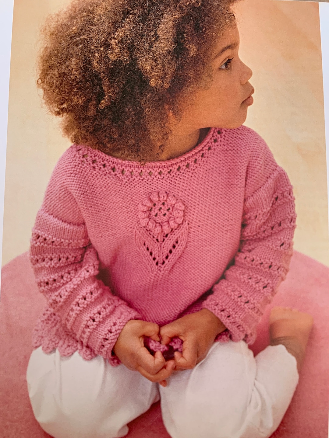 Lacy Flower Sweater Knitting Pattern Etsy