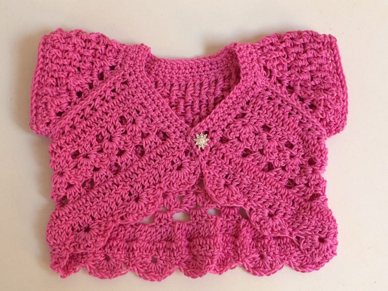 Baby Crochet Shrug. Baby bolero. Sizes from birth 6 years image 5