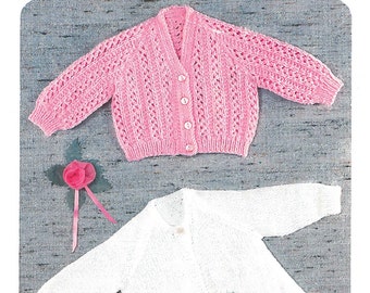 Lacy Cardigan. Matinee Jacket. Vintage Knitting Pattern PDF