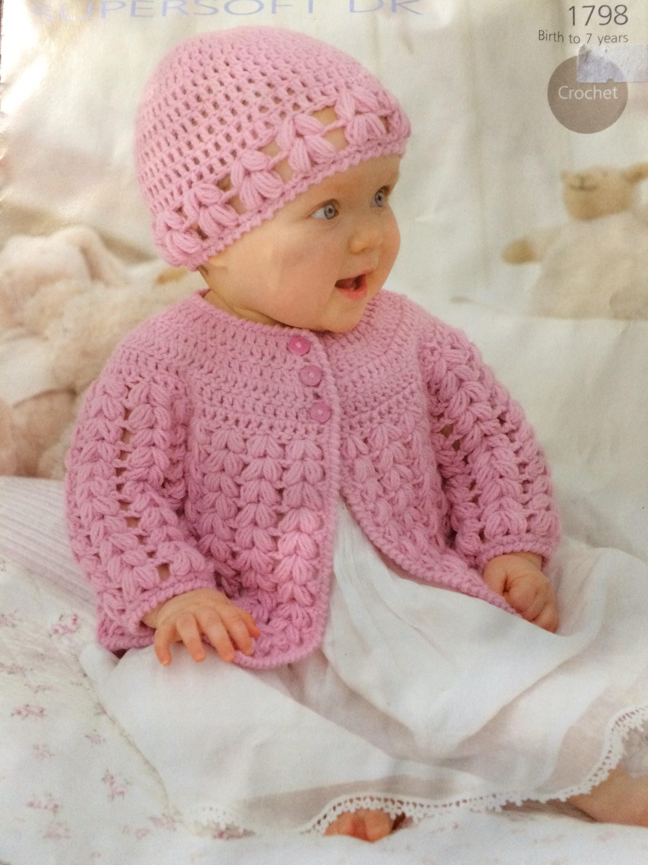 Baby Sweater and Hat Set. Crochet Pattern Etsy UK