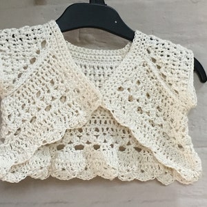 Baby Crochet Shrug. Baby bolero. Sizes from birth - 6 years