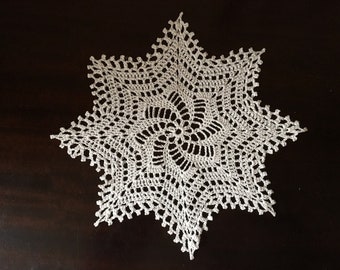 Handmade Crochet Doily. 8 inch doily