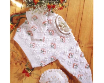 Flowerbud Sweater. Vintage Knitting Pattern PDF