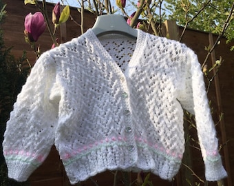 Girls Hand-Knitted Sweater Size 0 - 7 years.