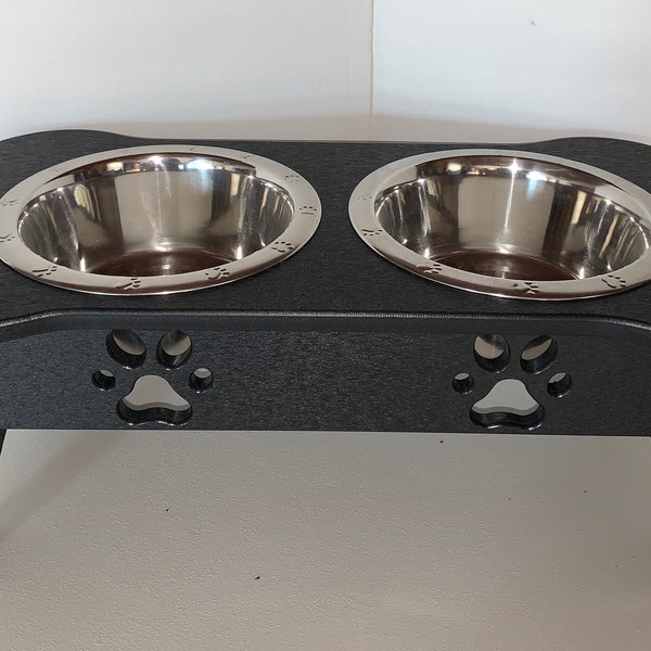 8 1/4” high Elevated Poly Dog Feeder with bowls-92