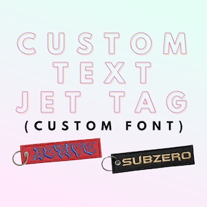 Custom Font Jet Tag Keychain, Flight Tag Keychain, Personalized Embroidered Flight Tag, Custom Embroidered Keychain | Custom Font, One-Sided