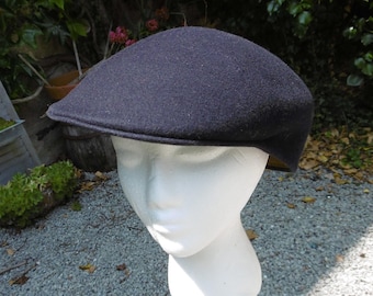 As new vintage Joseph E Ward of London black paperboy, cabbie cap. M/L 60 7 3/8