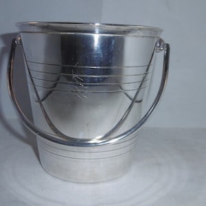 Antique French I/2 bottle ice bucket. Hallmarked silver plate by St Medard