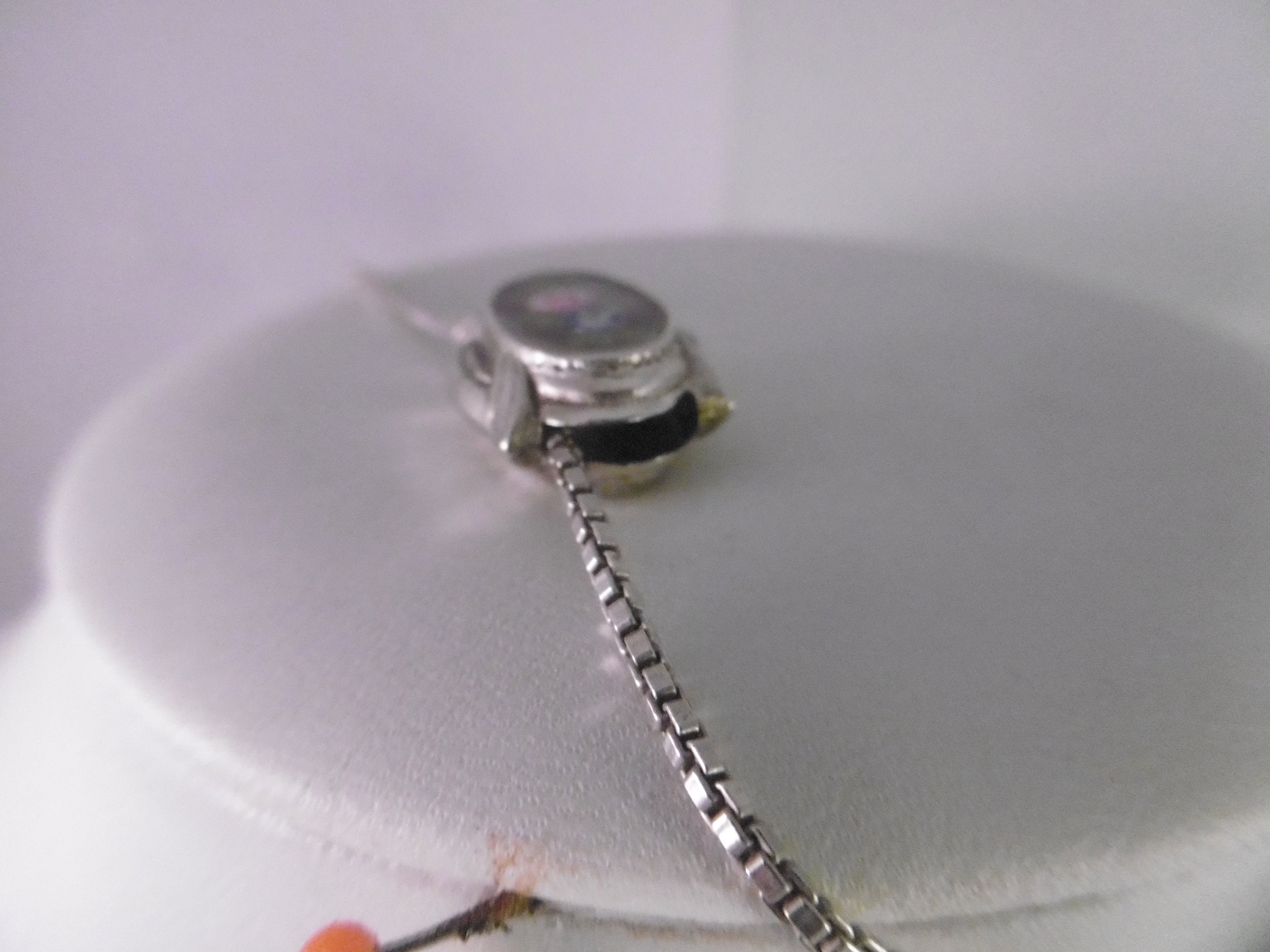 Antiguo esmalte francés y colgante de metal blanco con la | Etsy