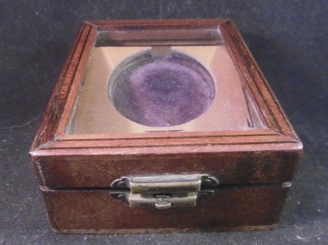 Antique French Pocket Watch Stand Glass Topped Box. Etsy