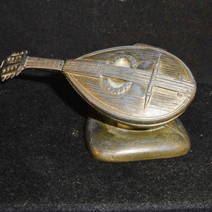 Vintage French Mandolin trinket box, vide poche, secret storage.