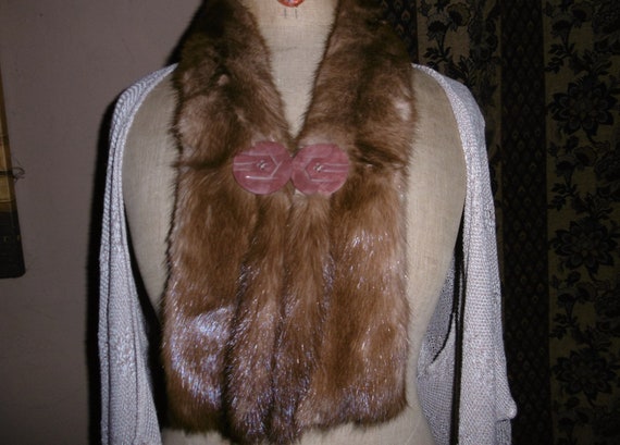 Vintage French real mink scarf, stole, collar. Superb condition.