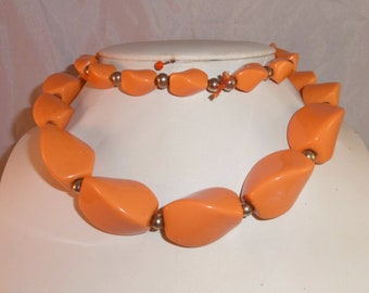 Collier Vintage En Boules De Palissandre - Années 60, Occasion, Style Rétro