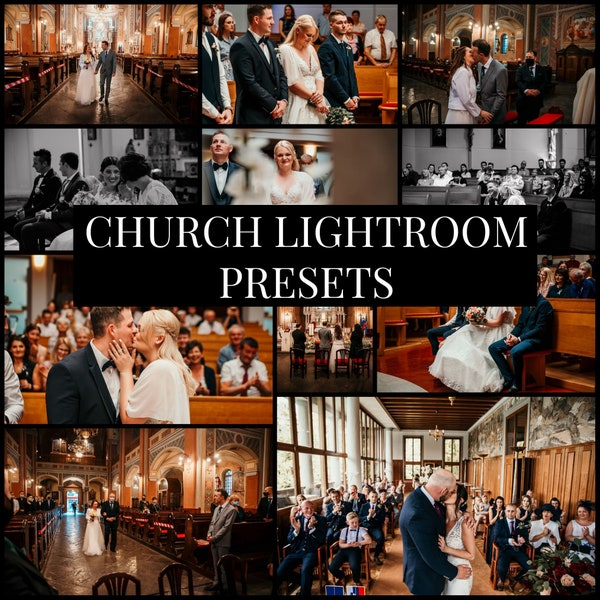 6 paramètres prédéfinis Lightroom mariage prédéfini Lightroom bundle photographie de mariage prédéfinie intérieur prédéfini église prédéfinie pour mariage Lightroom intérieur LR