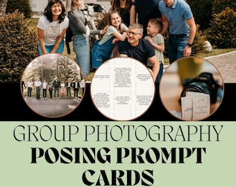 Gruppen Fotografie Posing Karten I Printable Posing Guide für Fotografen | Familie Posing Buch | Hochzeitstag Posen | Fotografie Pose Ideen