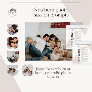 Newborn posing prompts, family newborn poses for photography, family photographer, photoshoot poses | posing guide template |