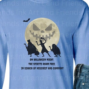 Hitchhiking Ghosts Halloween Shirt: Full Moon Mischief T-Shirt