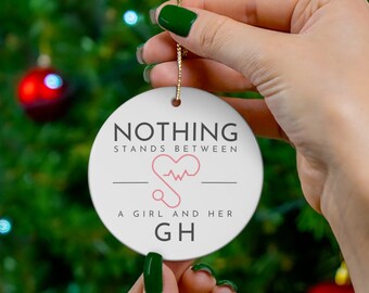 A Girl and Her GH Ornament Port Charles Christmas Ornament Round Ceramic Ornament Keepsake Ornament Soap Opera Ornament Gift For Christmas